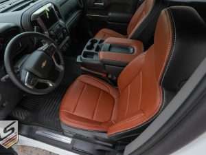 Top-down view of full two-tone front driver seat