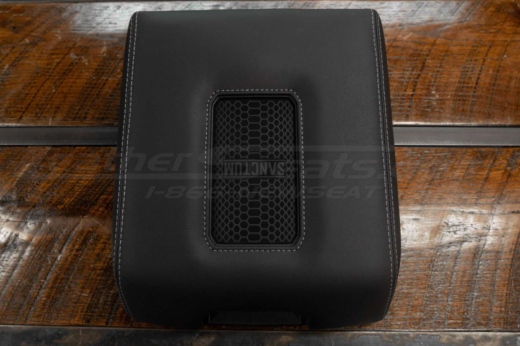 Ford Raptor Sanctum Wireless Charging Console in Black with Black Trim ring and Smoke Thread
