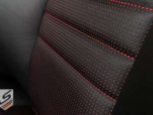 Piazza Red Perforated Inserts close-up