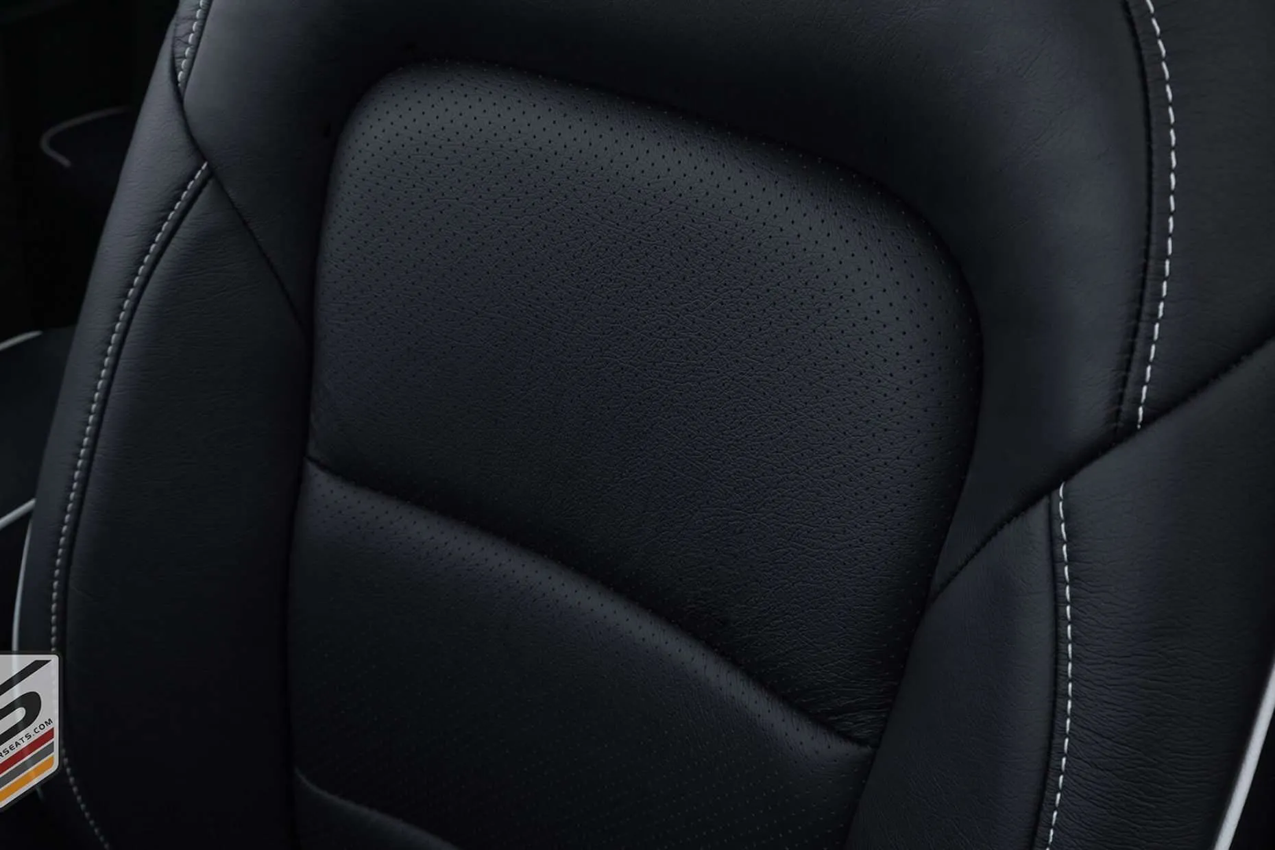 Close-up of Perforated Combo on Black leather