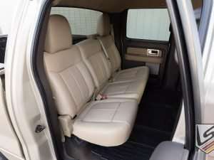 Ford F-150 SuperCab Custom eather seats in Sandstone - Rear seats from passenger side