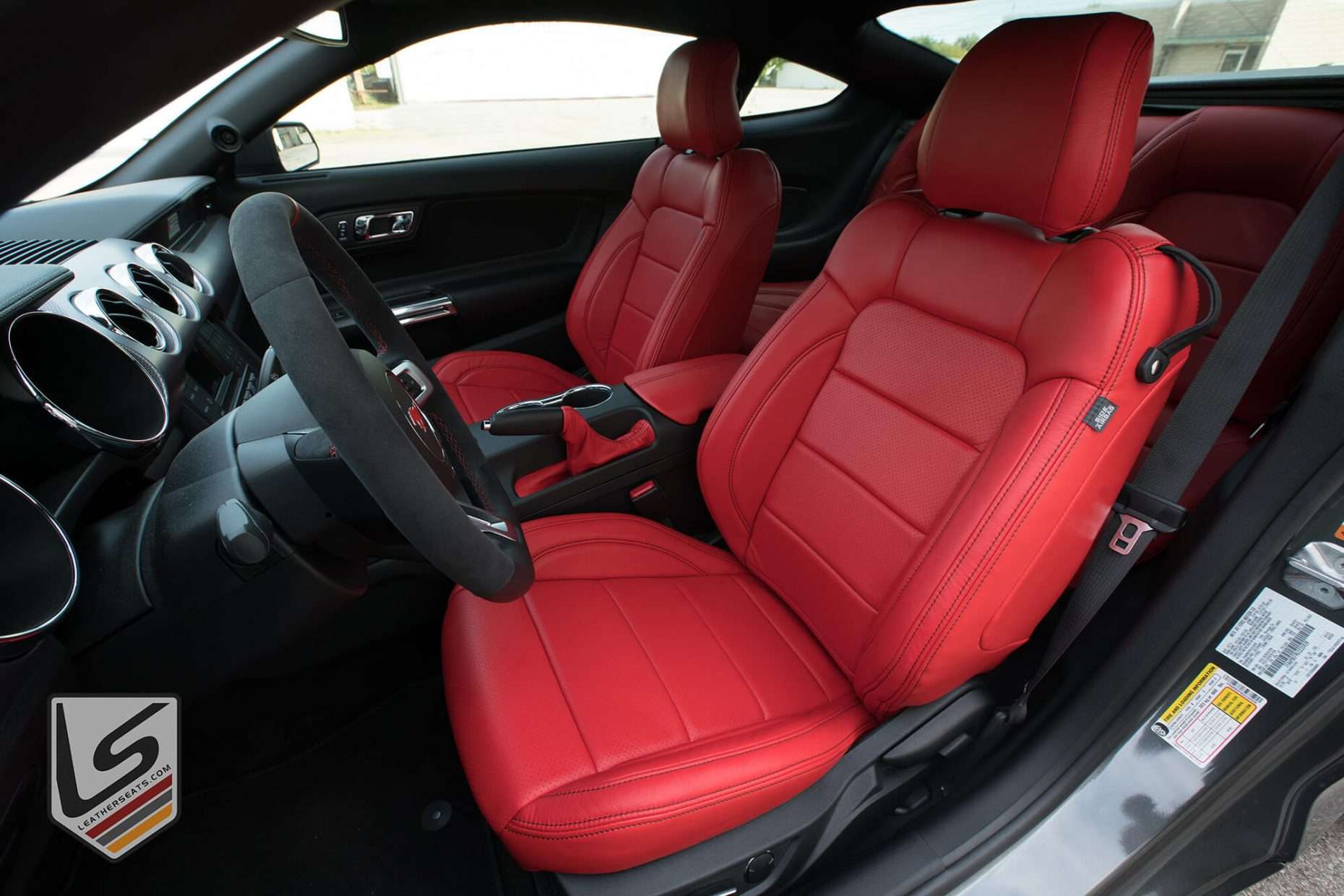 Bright Red Ford Mustang leather interior