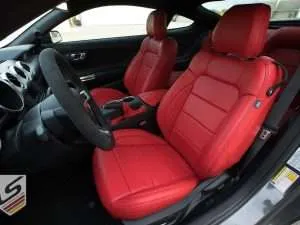 Bright Red Ford Mustang leather interior
