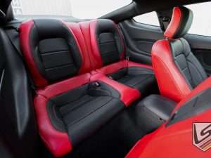 Ford Mustang GT custom leather seats - Bright Red with Black Facings