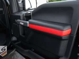 Custom leather door armrest for Ford Raptor