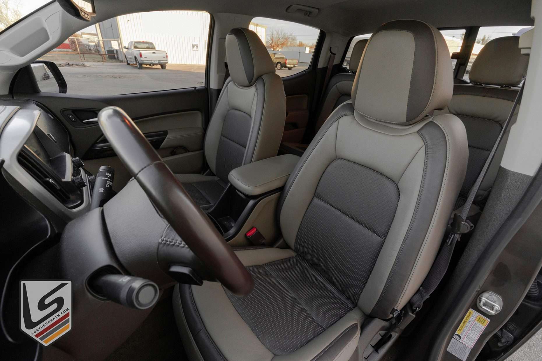 First row leather interior from driver's side view