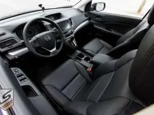 Top down view of CR-V Black leather seats