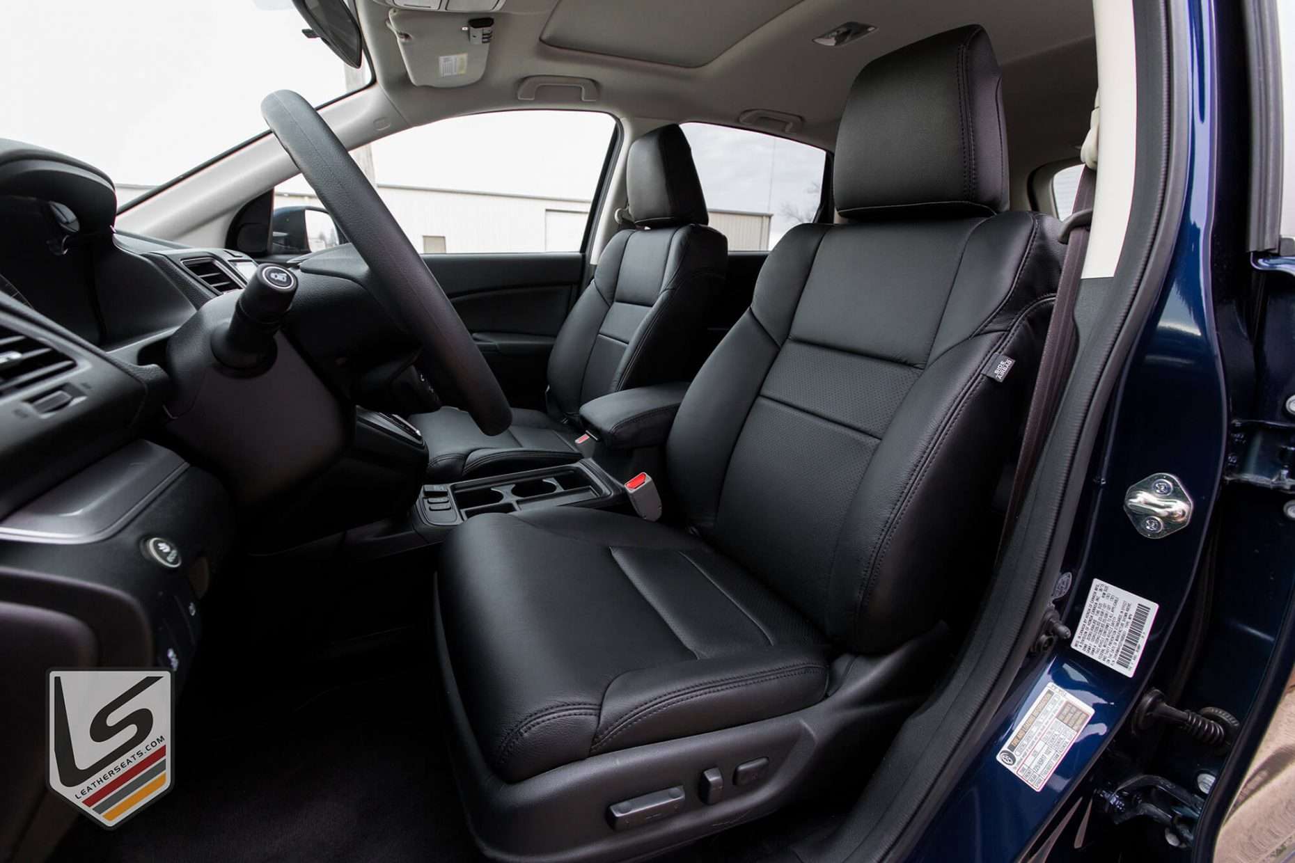 2015-2016 Honda CR-V with custom Black leather seats and matching stitching