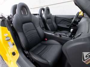 Front view of passenger leather seat