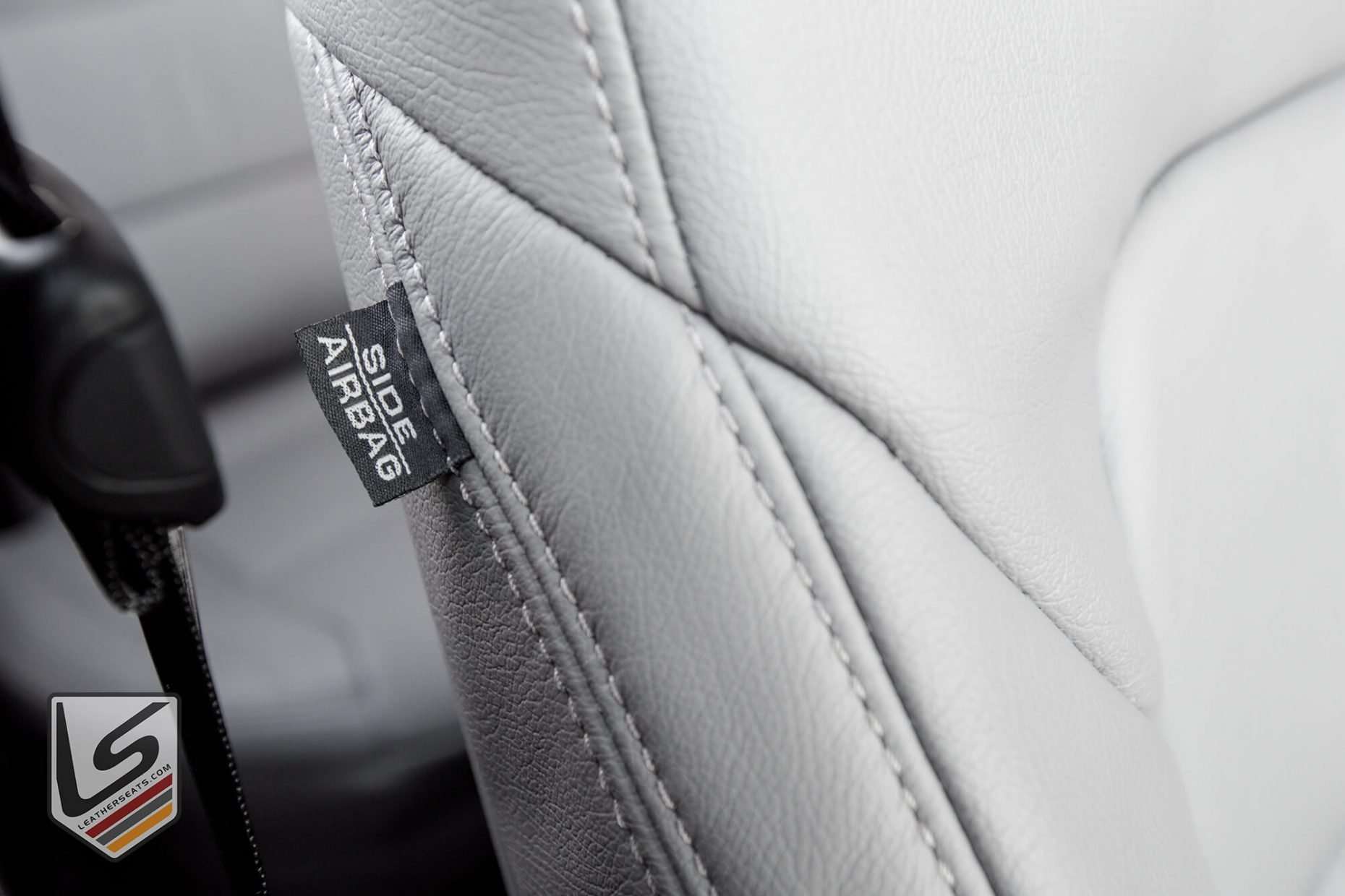 Side Airbag tag with matching Ash stitching