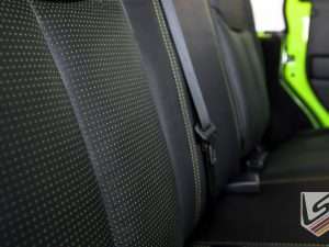 Rear seat Piazaa Green Perforation close-up