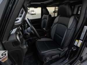 2018-2022 Jeep Wrangler JL with custom leather seats - Installed front driver seat in Black and Light Greu