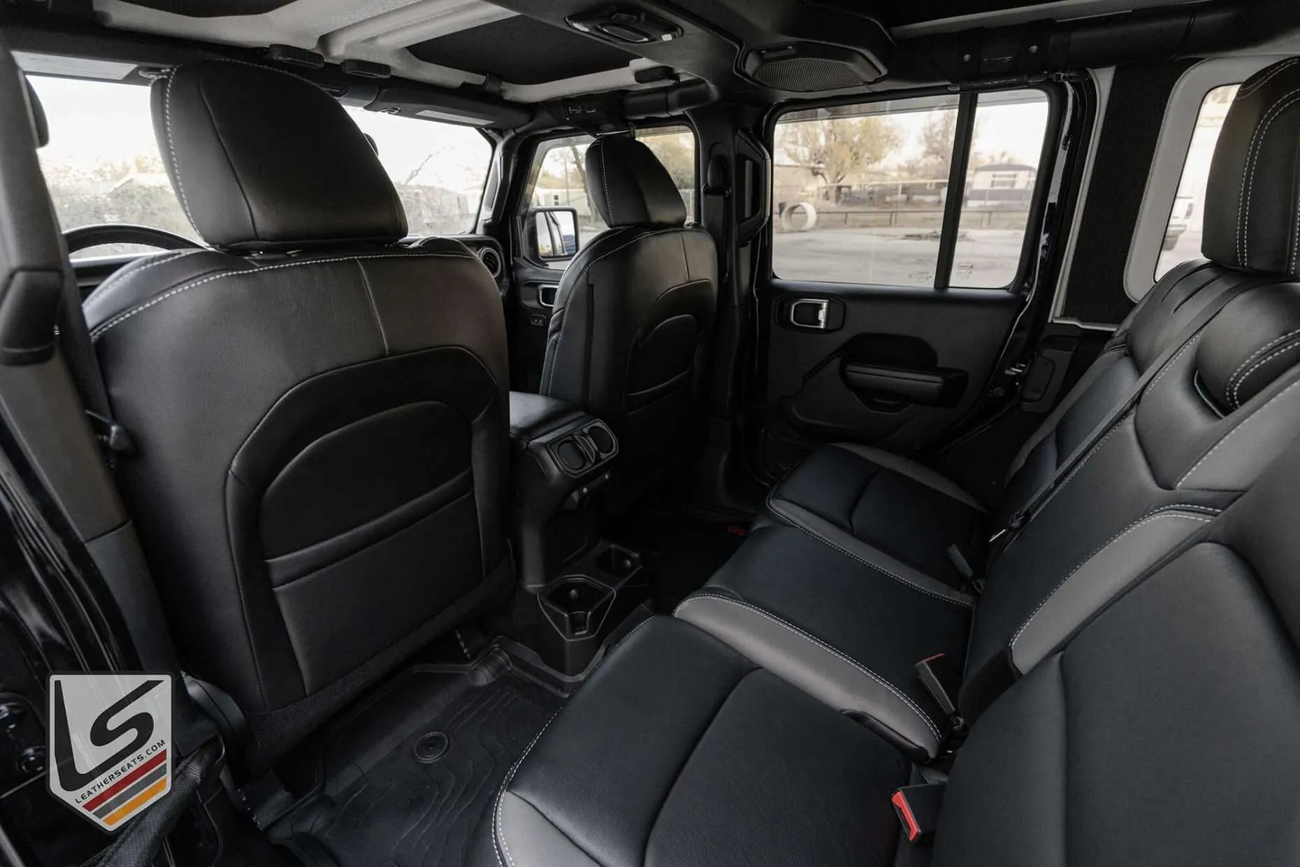 Back view of front seats showing MAP pockets