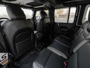 Back view of front seats showing MAP pockets