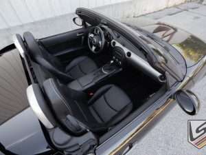 Top-down view of full custom leather interior