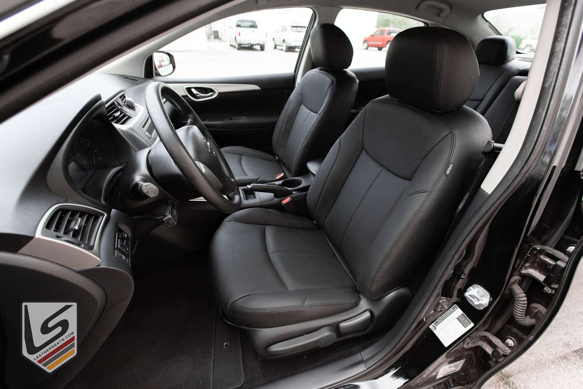 Leatherseats.com custom Black leather seats for Nissan Sentra