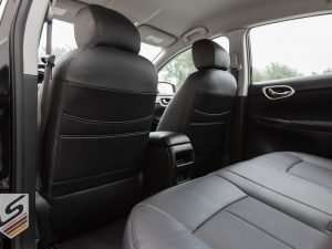 Back view of front seats with MAP pockets