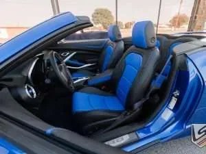 2017 Chevrolet Camaro with Black and Cobalt Blue leather seats - Front driver seat