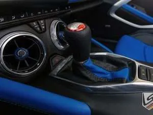 Black and Cobalt leather manual shift boot