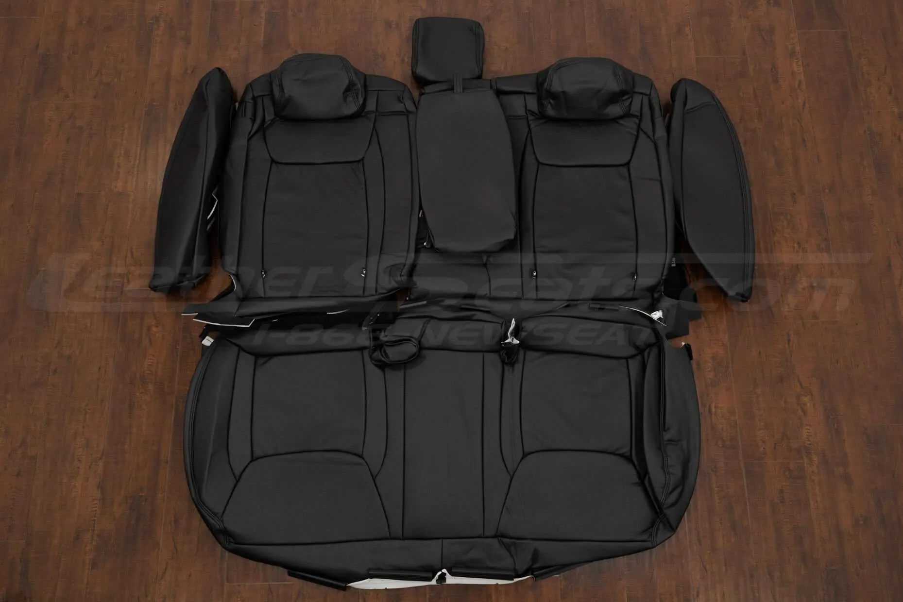 Chrysler 300 Leather Upholstery Kit - Black - Rear seat upholstery w/ armrest and bolsters