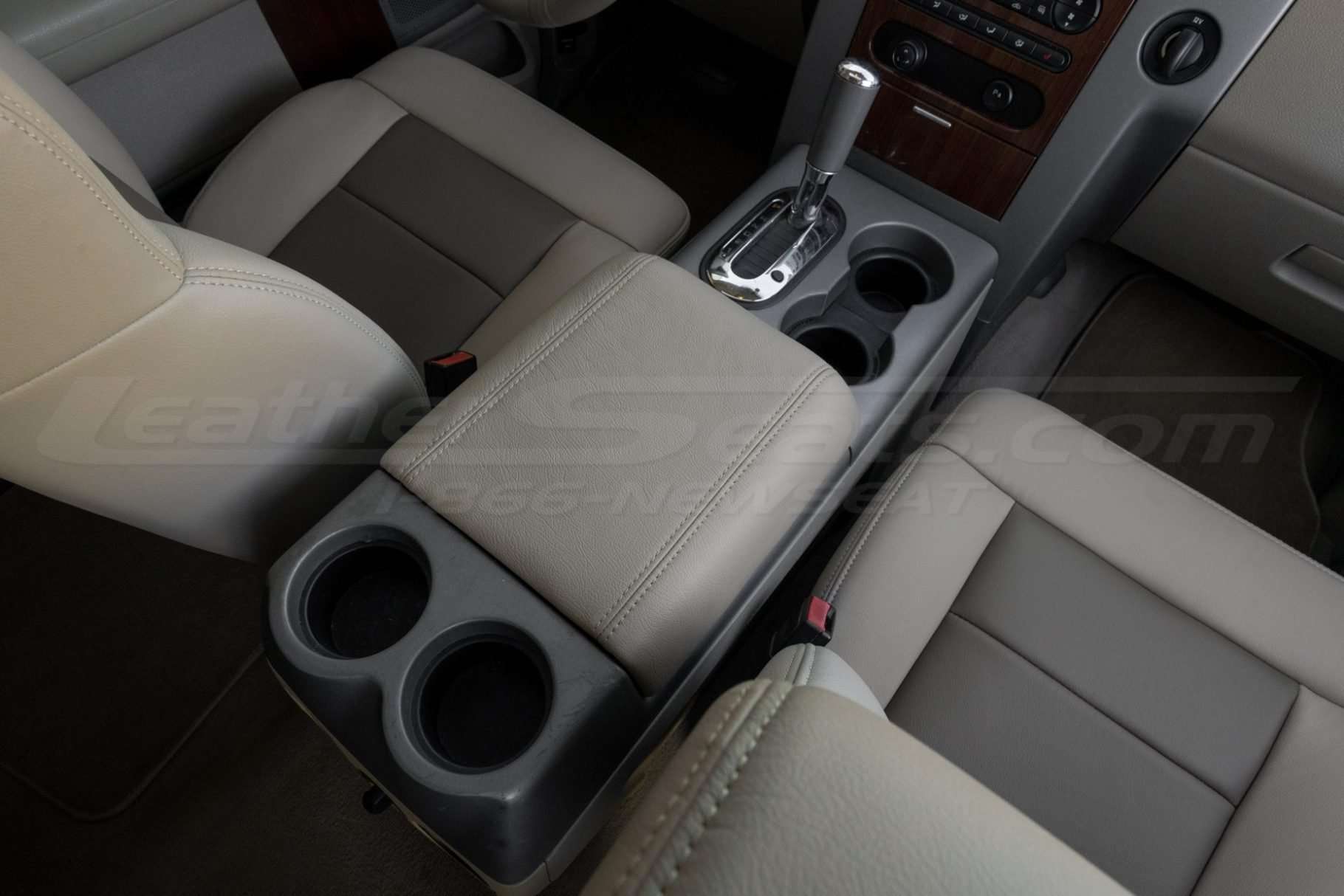 Custom leather console lid cover for Ford F-150