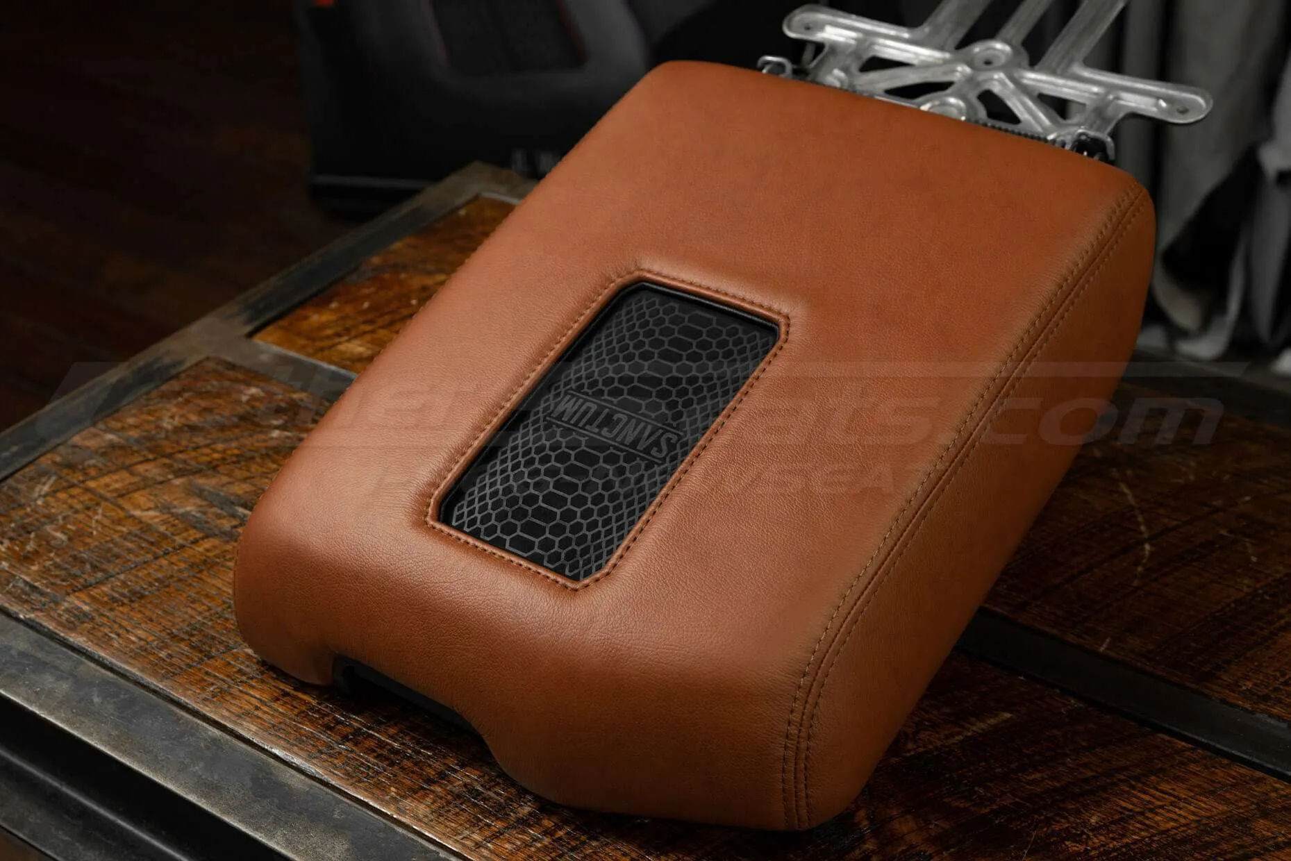 Side view of Sanctum Wireless charging Console Lid