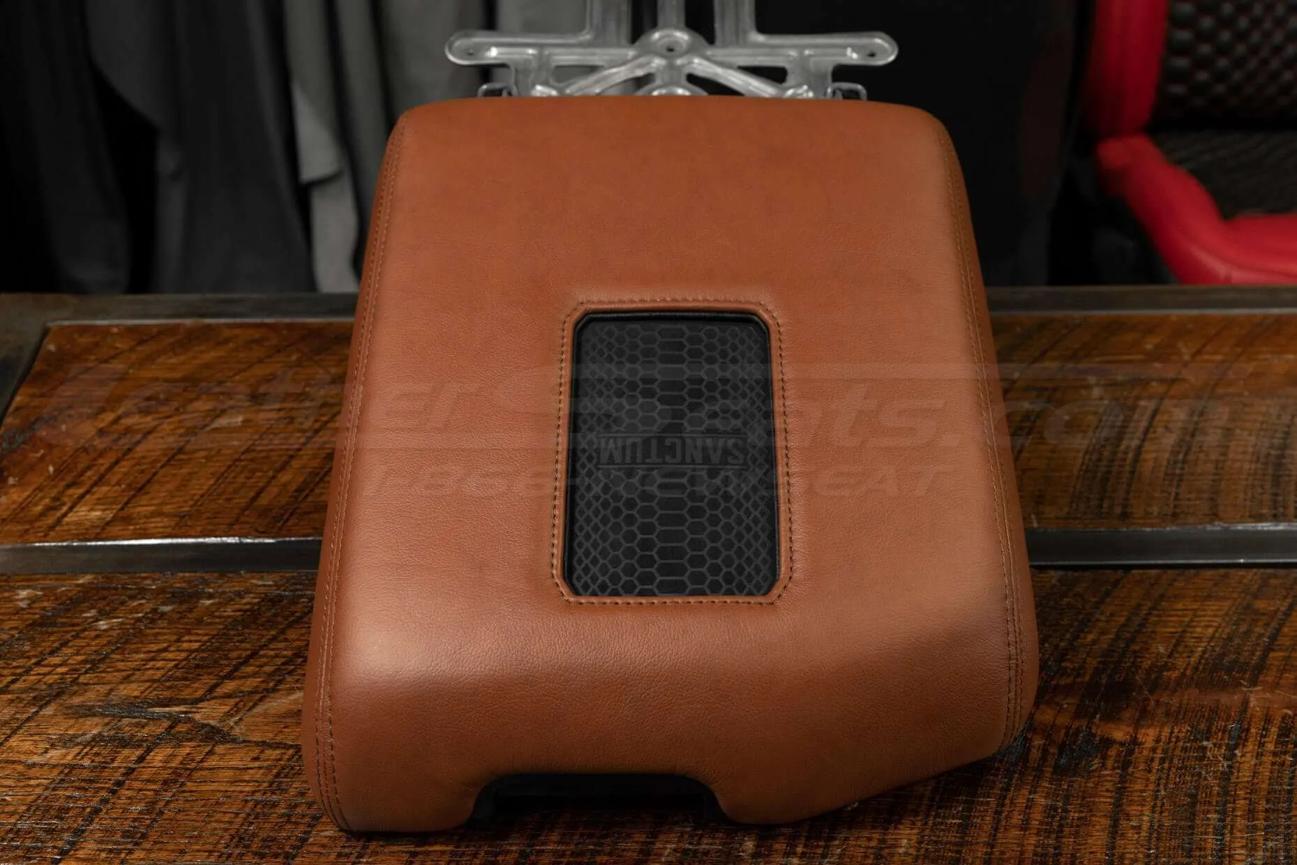 Toyota Sequoia Sanctum Wireless Charging Console in Chocolate leather