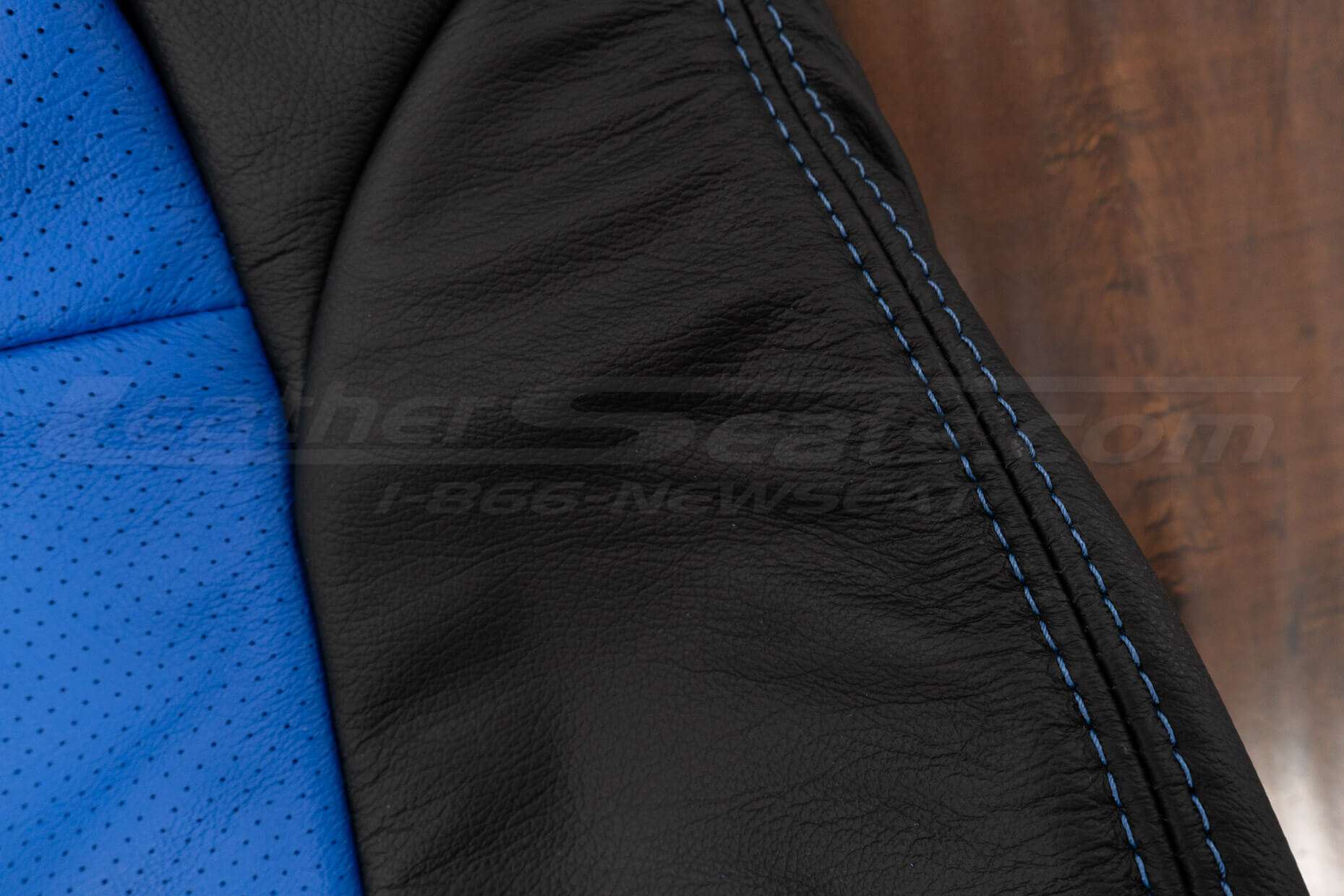 Contrasting Cobalt double-stitching