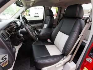 2007-2013 Chevy Silverado with custom Black and Dove Grey leather seats - Front driver seat