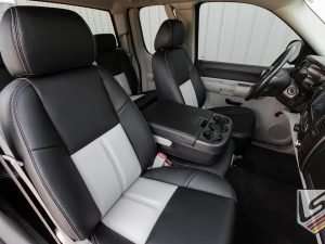 2007-2013 Chevrolet Silverado Extended/Crew Cab with Black and Dove grey leather Seats - Front passenger seat backrest section