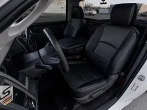 2009-2012 Dodge Ram Regular Cab with Black leather interior from leatherseats.com - Front driver seat