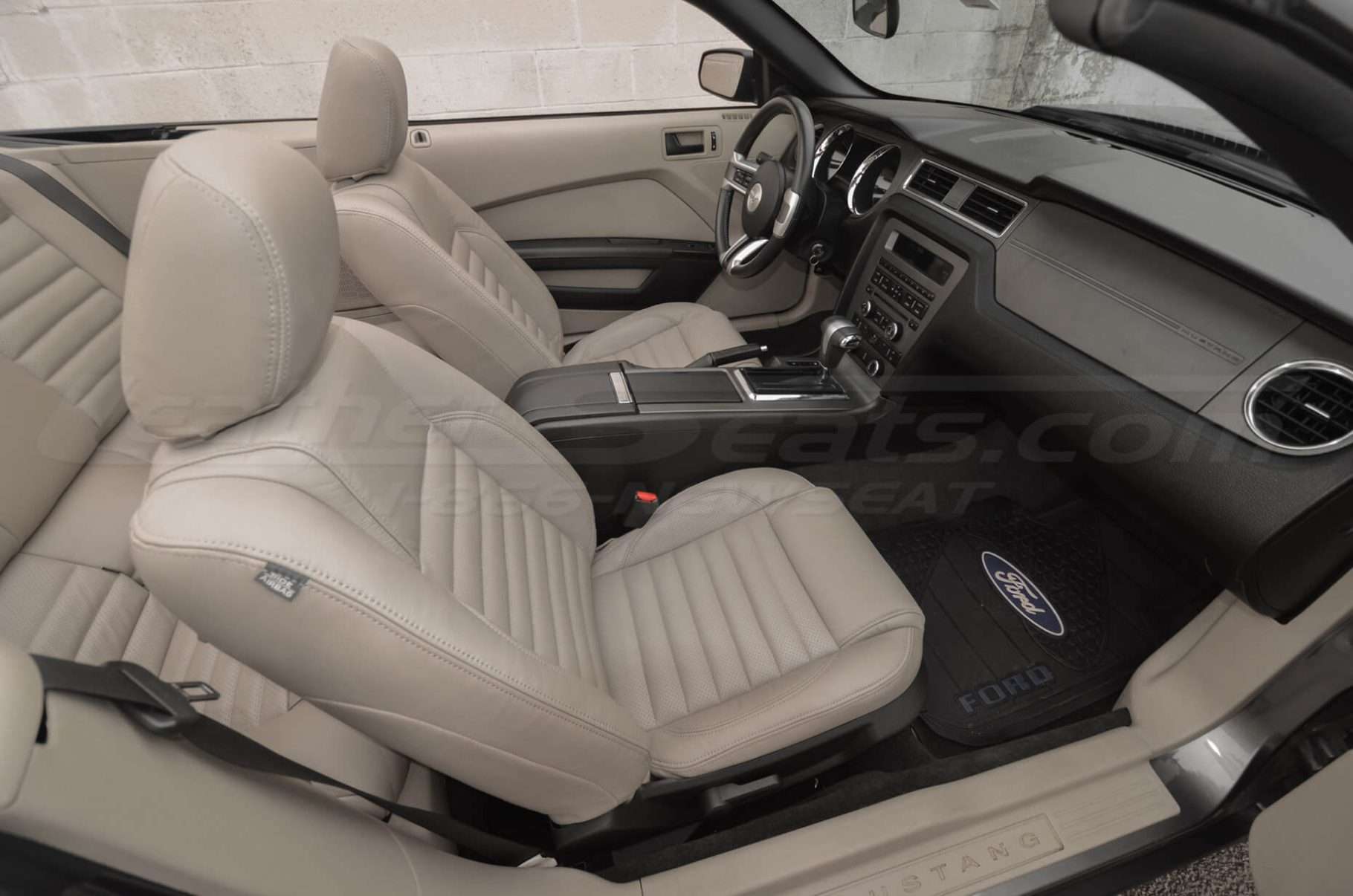 Top down view of front passenger Ford Mustang seat