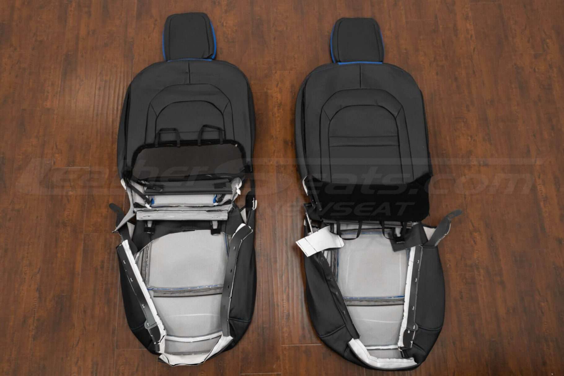 Back view of front seat upholstery