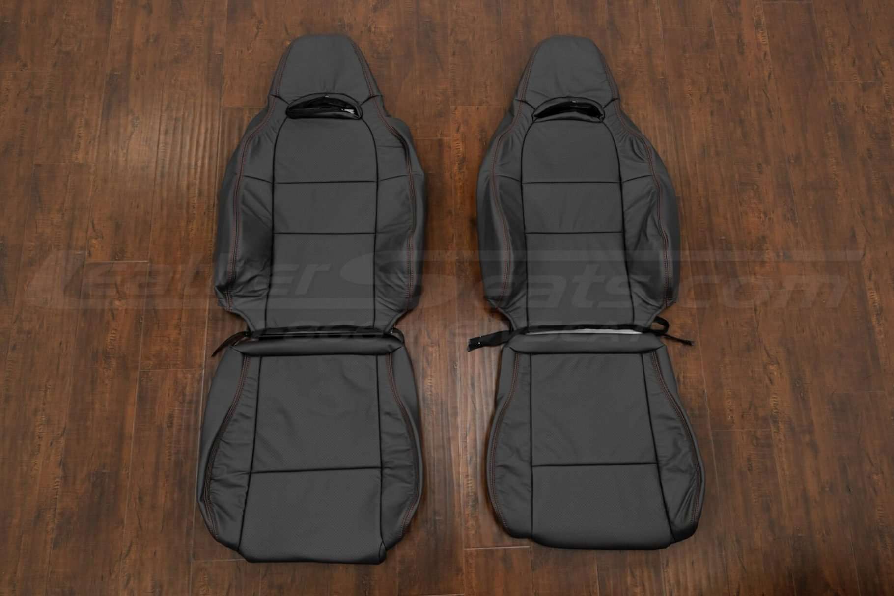 Subaru Impreza WRX Sedan Leather Seat Kit - Dark Graphite - Front seat upholstery