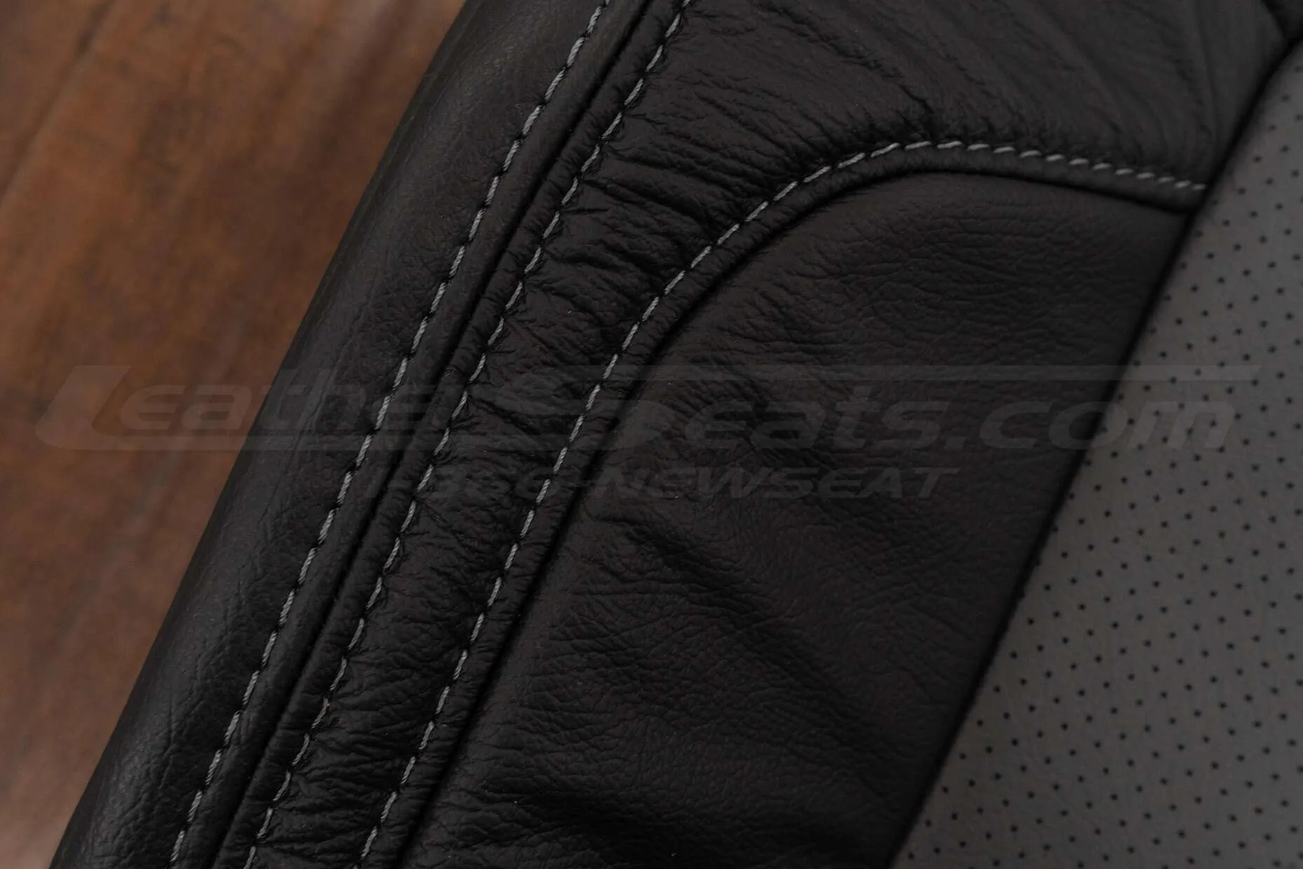 Charcoal double-stitching