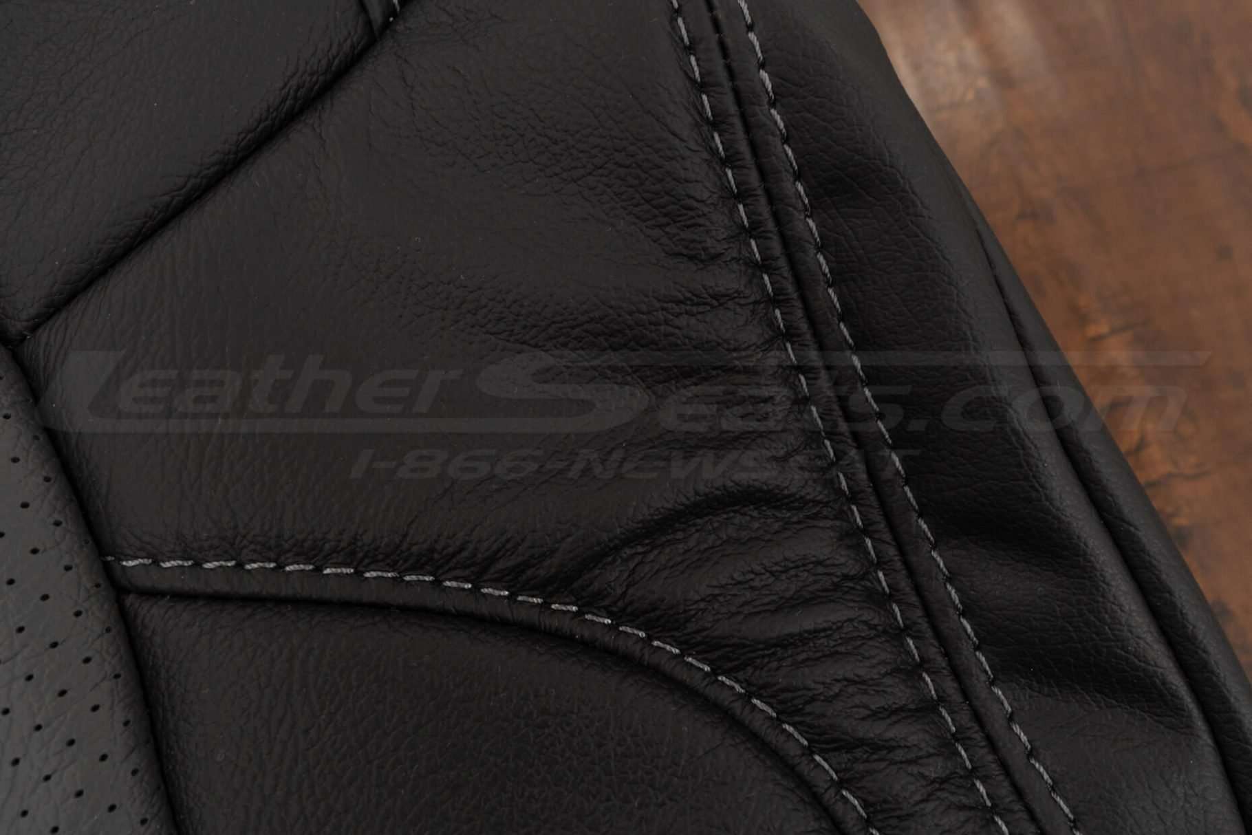 Contrasting Double-stitching in Charcoal