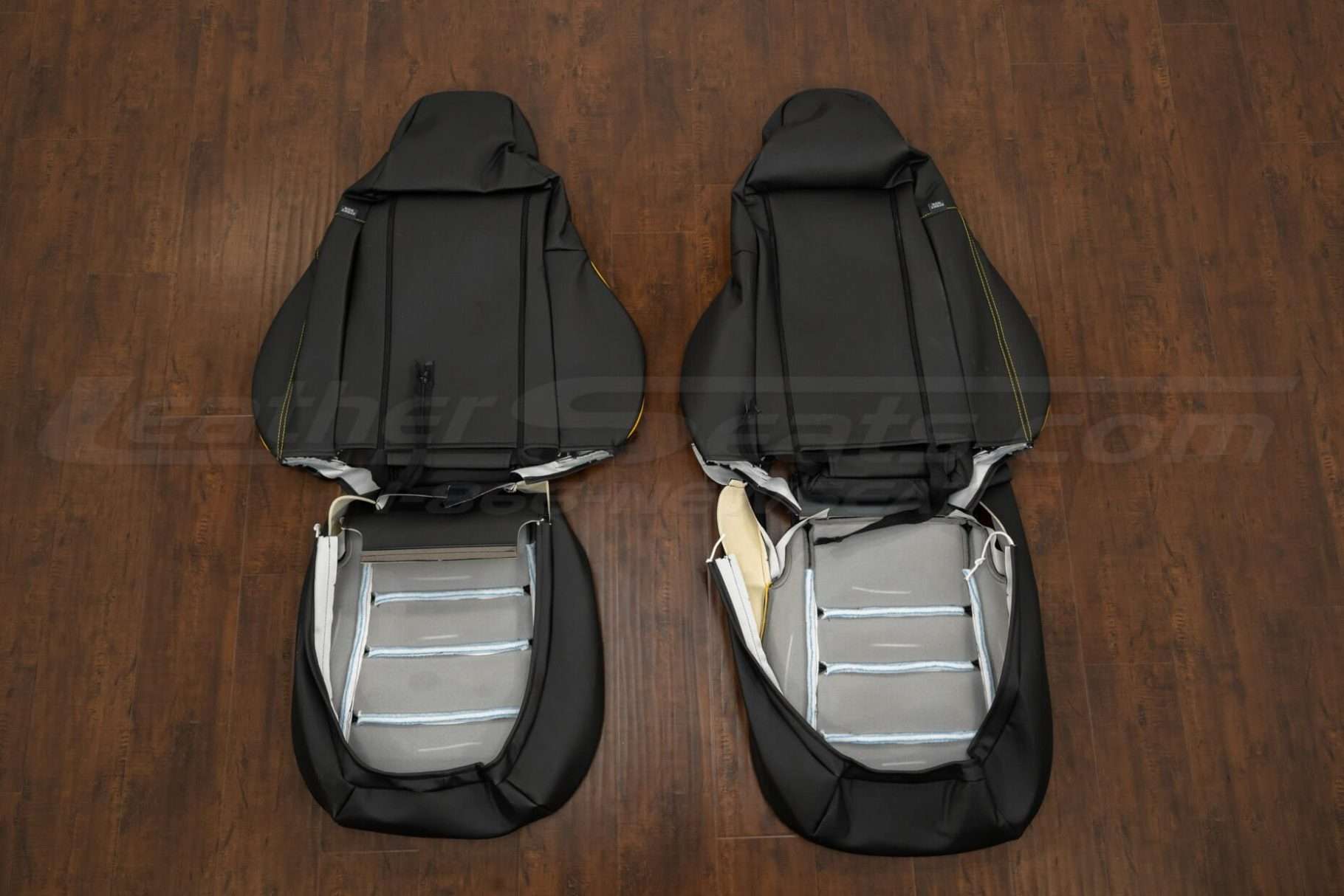 Back view of front seat upholstery