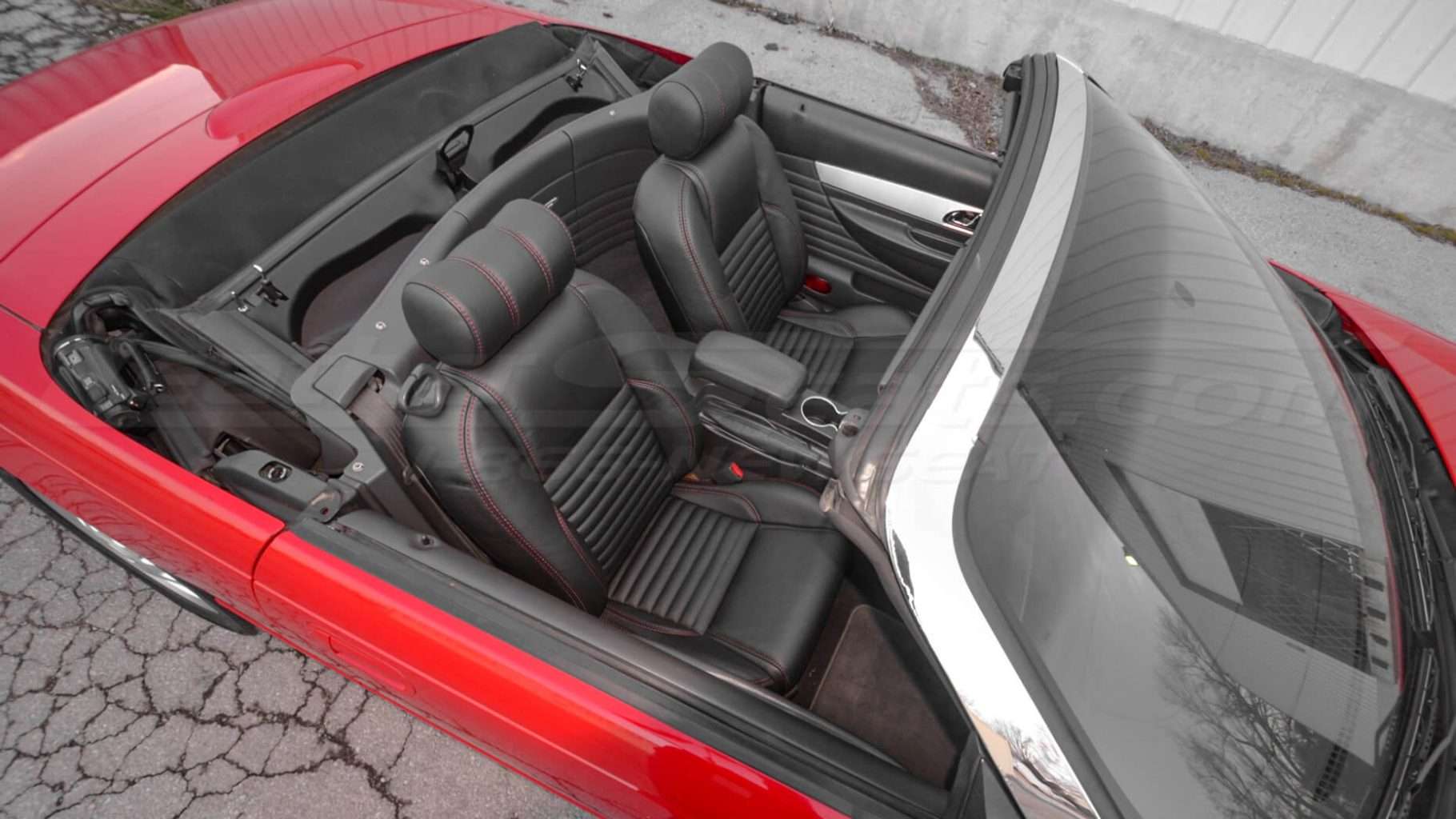 Pasenger side leather seats aerial view