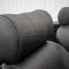 Contrasting Red double-stitching on headrest