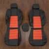Dodge Challenger SRT-8 Leather Seat Kit -Black/Tangerine - Front seat upholstery w/ console lid cover