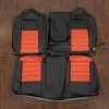 2009 Dodge Challenger SRT-8 Coupe Leather Seat Kit Black/Tangerine - Rear seat upholstery w/ Armrest