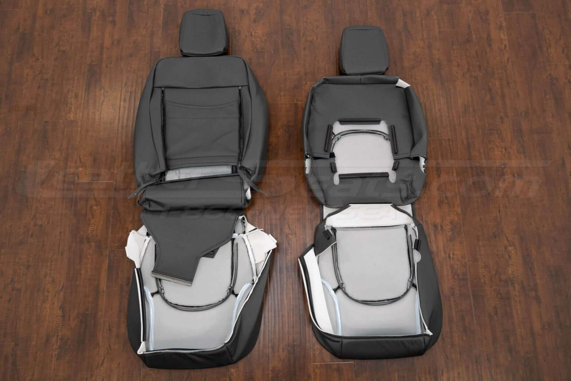 Back view of front seat upholstery