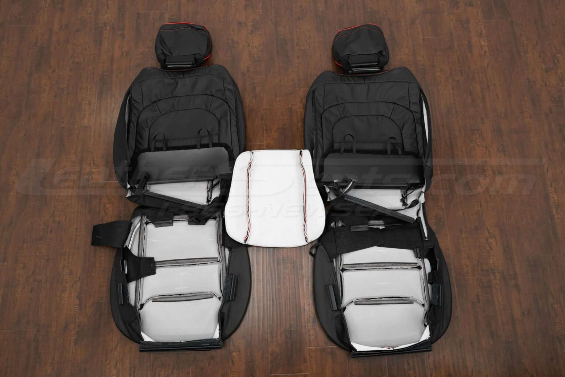 Back view of front seat upholstery