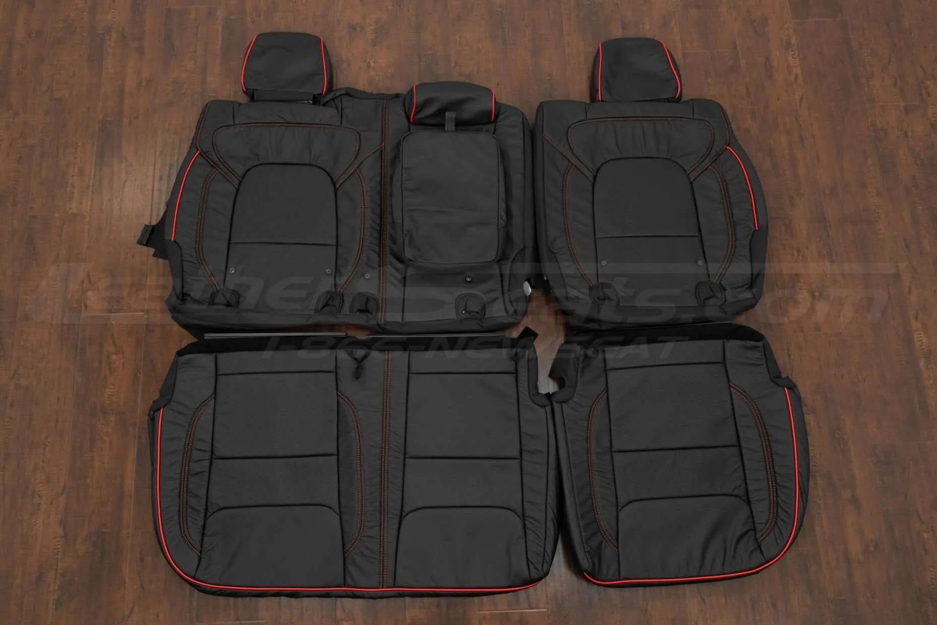 Dodge Ram 1500 Crew Cab New Body Leather Seat Kit - Black - Rear seat upholstery w/ armrest