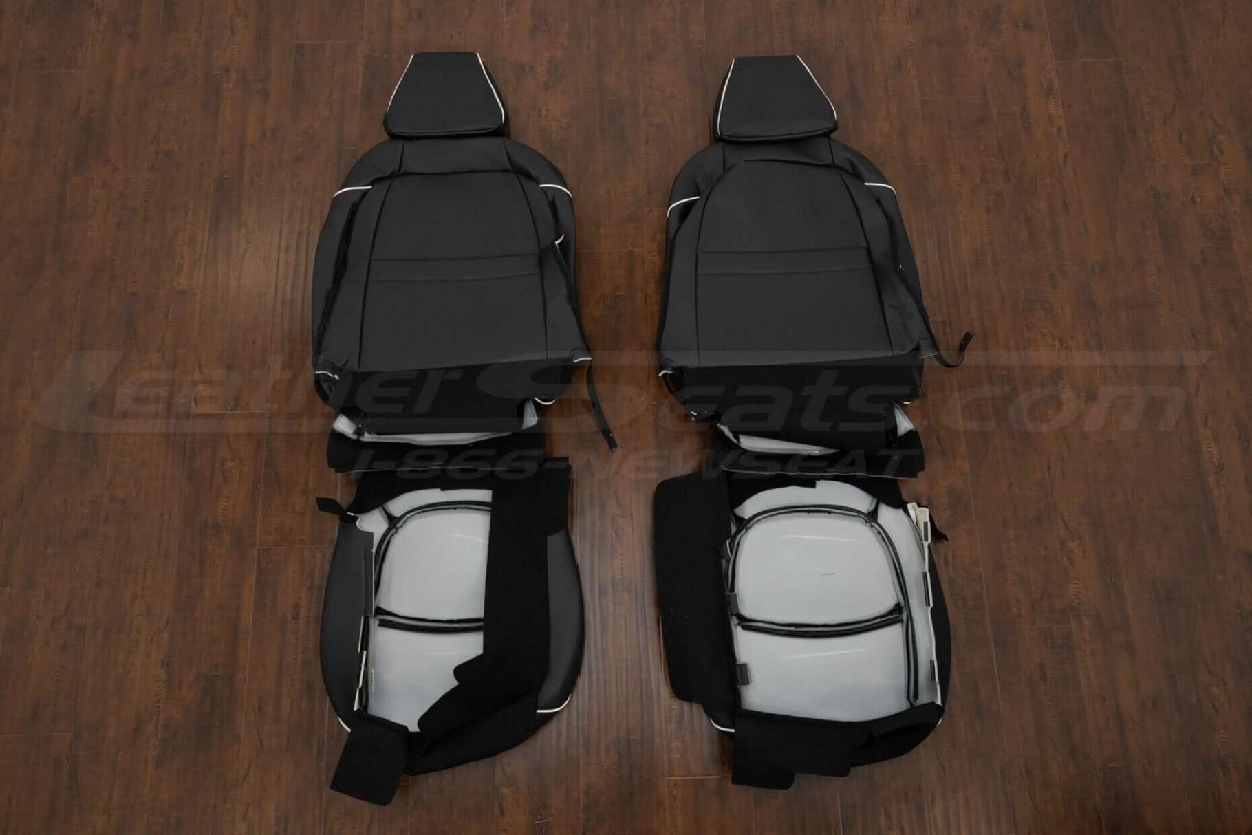 Back view of front seat upholstery