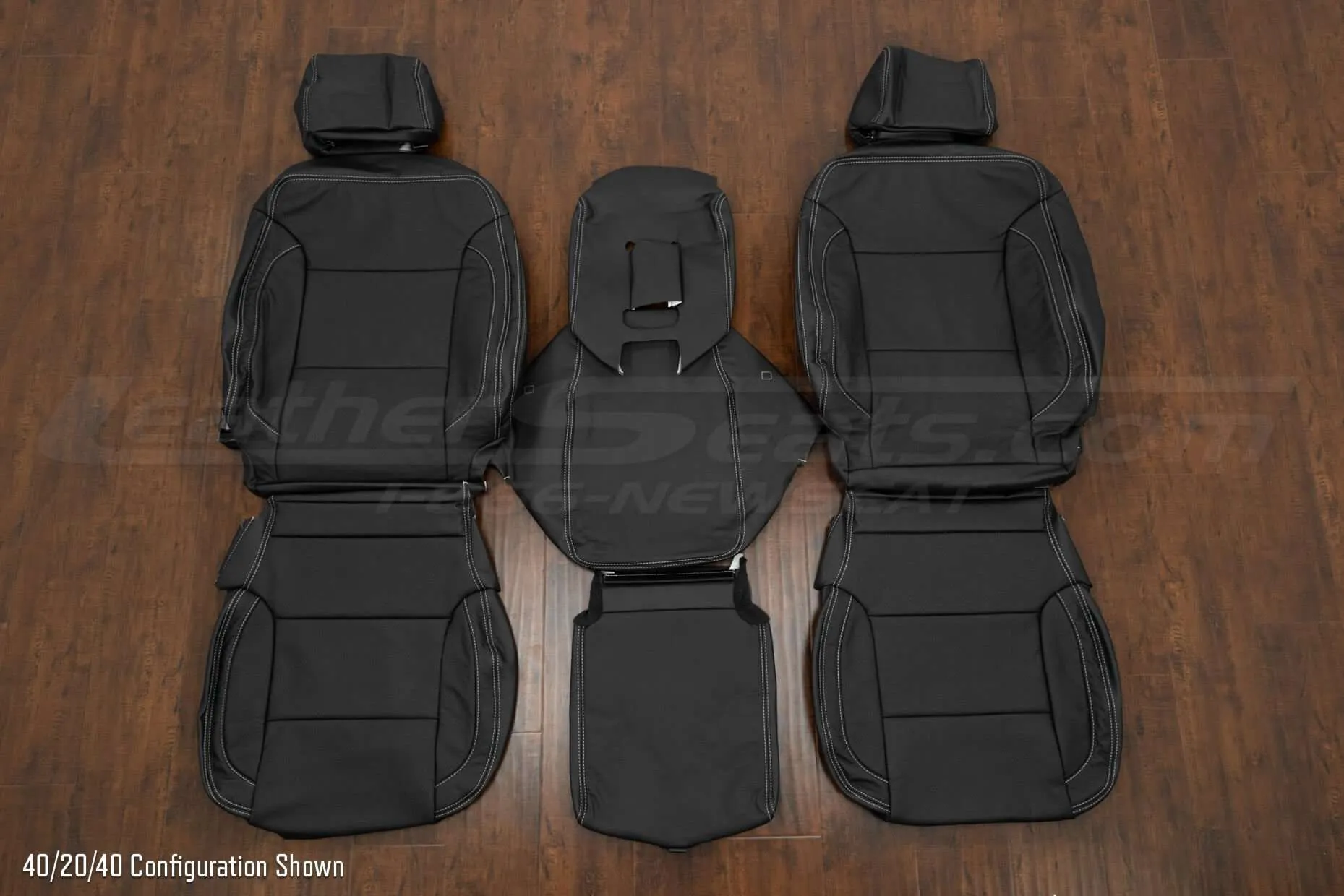 Chevrolet Silverado Leather Seat Kit - Black - Front seat 40/20/40 Uphosltery