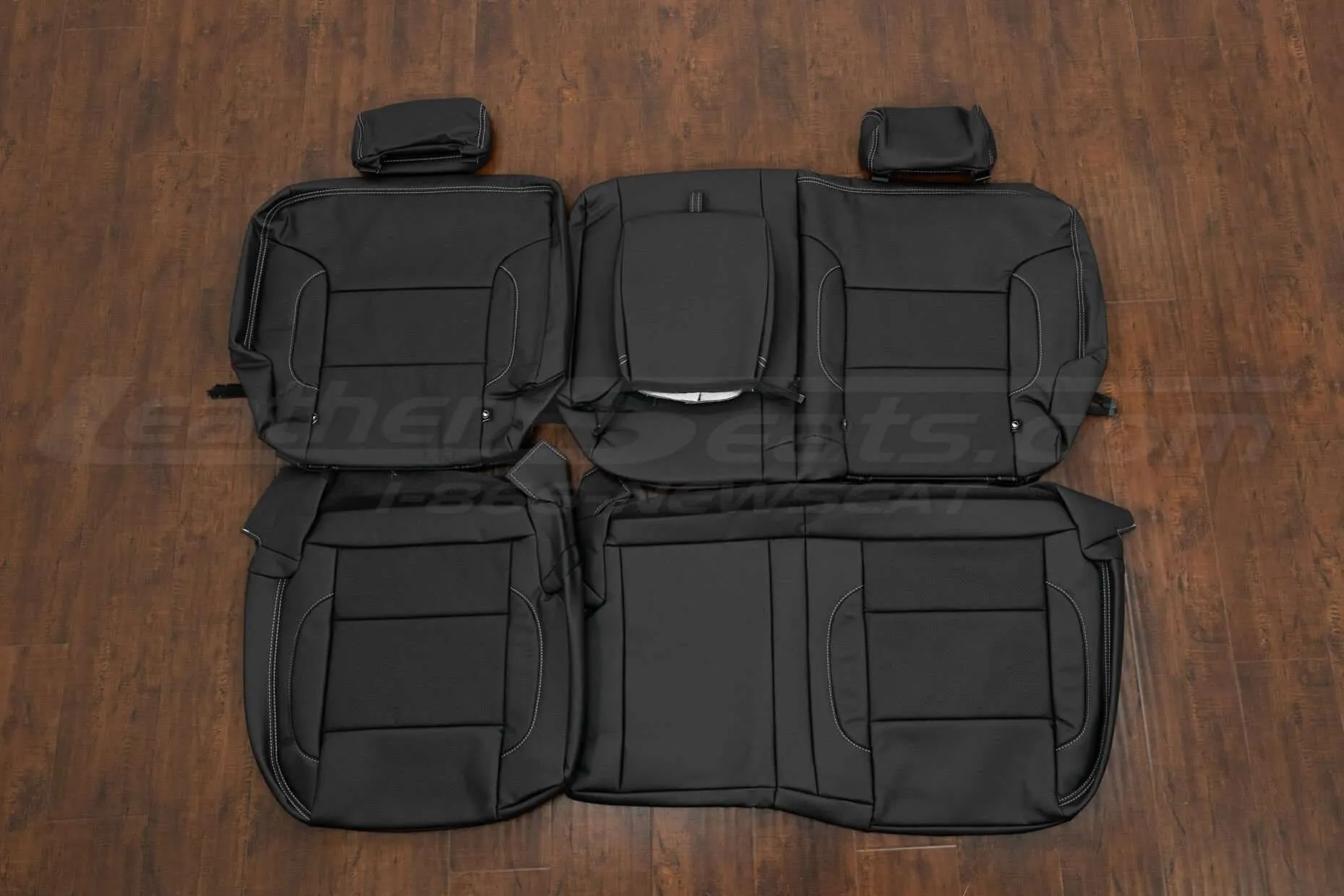 Chevrolet Silverado Leather Seat Kit - Black - Rear seat upholstery w/ Armrest