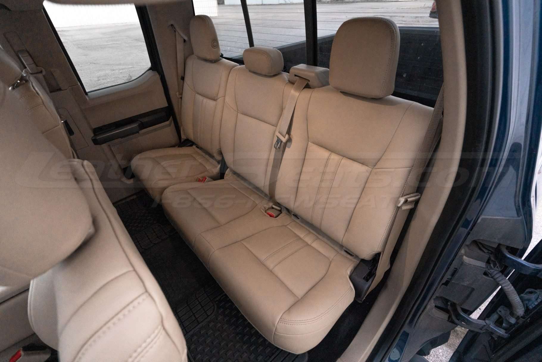2015-2020 Ford F-150 Leather Interior Kit in Bisque - Rear seats from driver's side