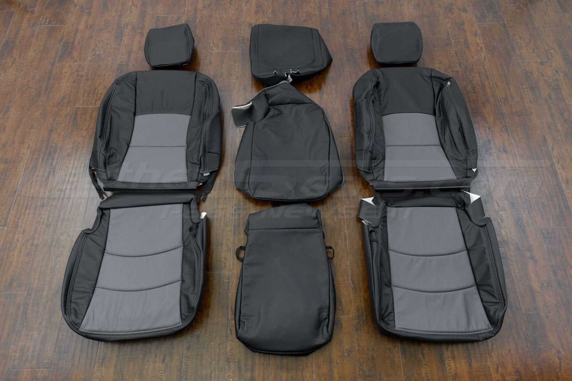 2013-2017 Dodge Ram Crew Cab Leather Seat Kit - Black/Lapis - Front seat upholstery