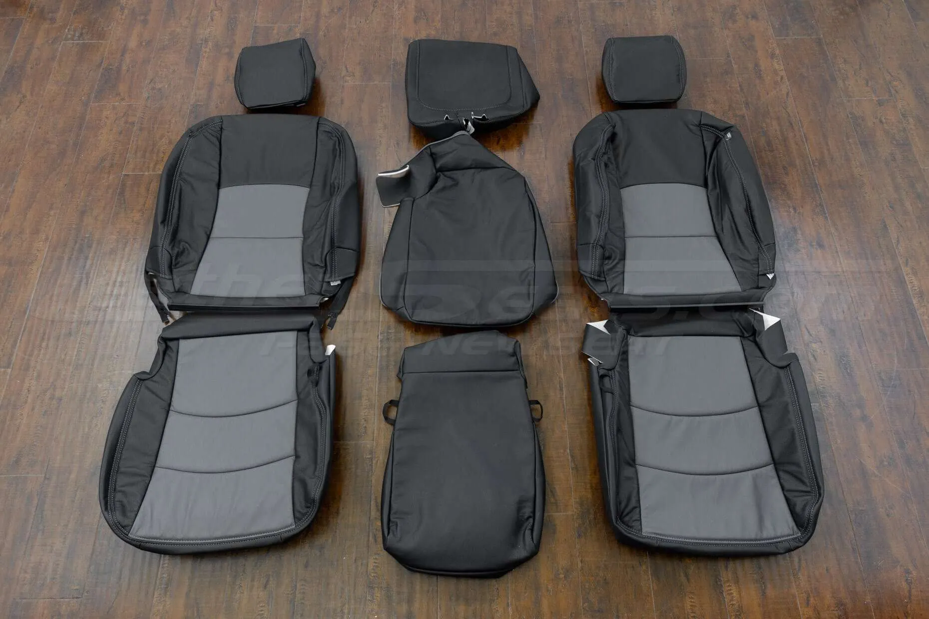 2013-2017 Dodge Ram Crew Cab Leather Seat Kit - Black/Lapis - Front seat upholstery